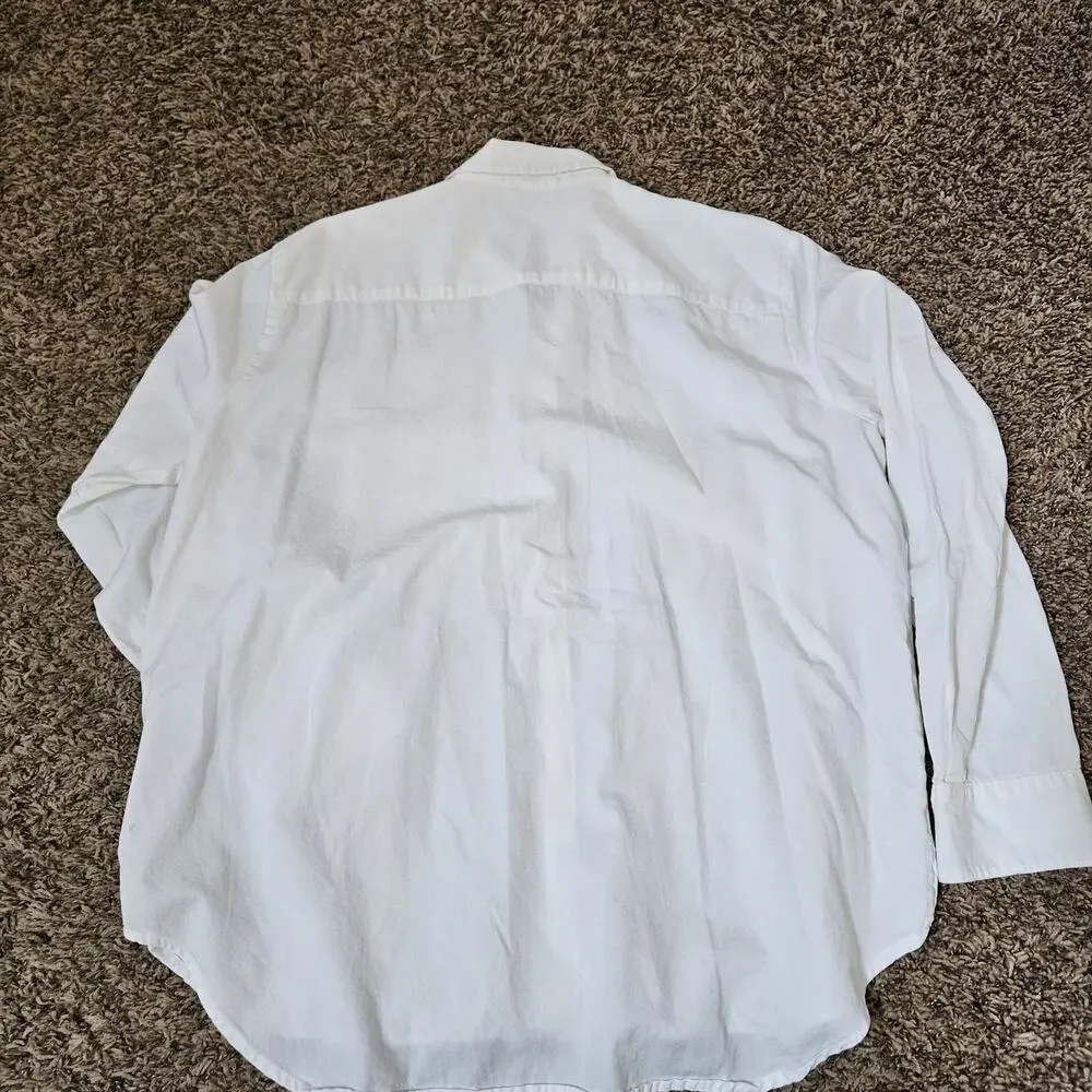 Madewell Drapey Oversized Boyshirt in Pure White Large - Picture 3 of 7
